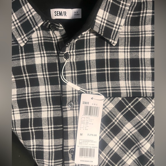 Senma Men’s Casual Check Flannel Button Up Shirt - Picture 4 of 9